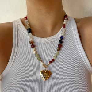 Beaded pendant locket “I love you”